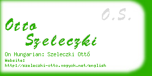otto szeleczki business card